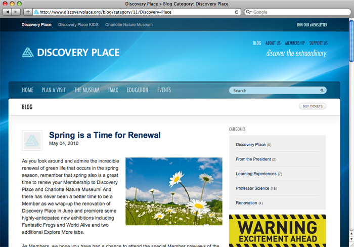 Discovery Place - project screenshot